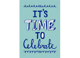 Kaarten Time to Celebrate uitnodigingen 5 stuks blauw