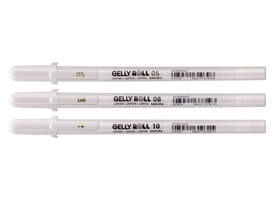 Gelschrijver Sakura Gelly Roll Classic set à 3 breedtes wit