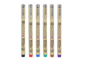 Fineliner Sakura Pigma Micron 05 basic set 6 kleuren
