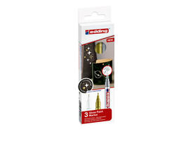 Paintmarker edding 751 op oliebasis 1-2mm metallic assorti 3 stuks