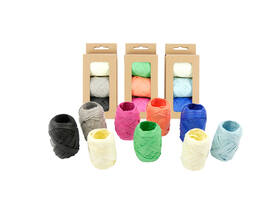 Lint raffia assorti: oranje, groen & roze