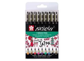 Brushstift Bruynzeel Sakura Pigma assorti 9 stuks