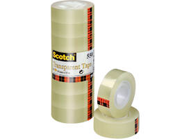 Plakband Scotch 550 19mmx33m transparant 8 rolllen