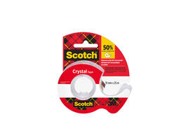 Plakband Scotch Crystal 600 19mmx25m transparant + handdispenser
