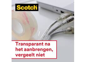 Plakband Scotch Crystal 600 19mmx15m transparant  + handdispenser