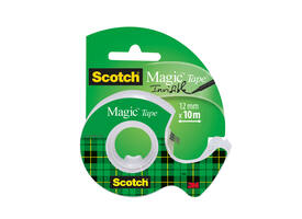 Plakband Scotch Magic 810 12mmx10m onzichtbaar  + plakbandhouder