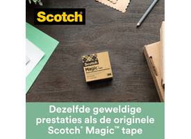 Plakbandhouder Scotch C38 recycled zwart + 3rol magic tape 900 19mmx33m