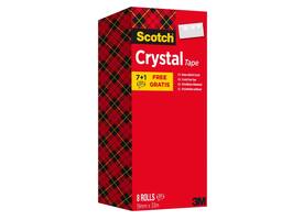 Plakband Scotch Crystal 600 19mmx33m transparant 7+1 gratis