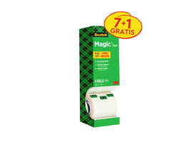Plakband Scotch Magic 810 19mmx33m onzichtbaar mat 7+1 gratis