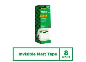 Plakband Scotch Magic 810 19mmx33m onzichtbaar mat 7+1 gratis