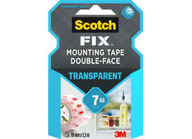 Plakband Scotch dubbelzijdig 19mmx1.5m transparant