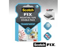 Plakband Scotch dubbelzijdig 19mmx1.5m transparant