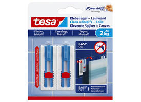 Klevende spijker tesa® canvas- tegels en metaal 2kg wit 2 stuks