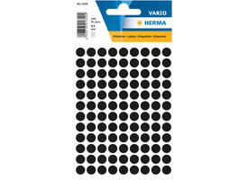 Etiket HERMA 1849 rond 8mm zwart 540 stuks