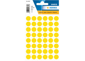Etiket HERMA 1861 rond 12mm geel 240 stuks