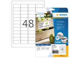 Etiket HERMA Power 10902 45.7x21.2mm wit 1200 stuks