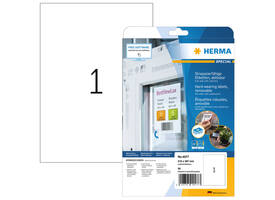 Etiket HERMA 4577 210x297mm folie wit 20 stuks
