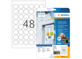 Etiket HERMA 4571 30mm rond folie wit 960 stuks