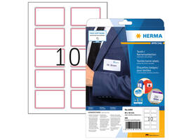 Naambadge etiket HERMA 4405 80x50mm wit/rood 200 stuks
