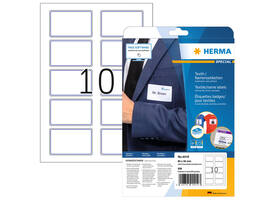 Naambadge etiket HERMA 4410 80x50mm wit/blauw 200 stuks