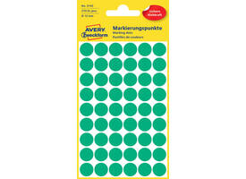Etiket Avery 3143 rond 12mm groen 270 stuks