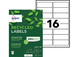 Etiket Avery LR7162-100 99.1x33.9mm recycled wit 1600 stuks