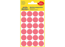 Etiket Avery 3172 rond 18mm lichtrood 96 stuks