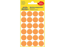 Etiket Avery 3173 rond 18mm lichtoranje 96 stuks