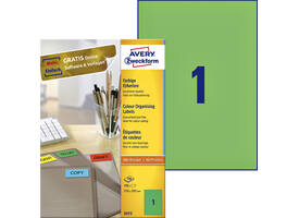 Etiket Avery 3472 210x297mm A4 groen 100 stuks