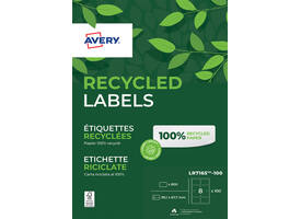 Etiket Avery LR7165-100 99.1x67.7mm recycled wit 800 stuks