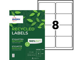 Etiket Avery LR7165-100 99.1x67.7mm recycled wit 800 stuks