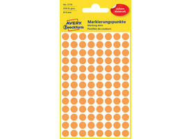 Etiket Avery 3178 rond 8mm oranje 416 stuks