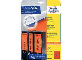Rugetiket Avery smal 38x192mm zelfklevend rood