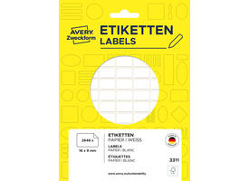 Etiket Avery 3311 16x9mm wit 2646 stuks