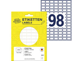 Etiket Avery 3311 16x9mm wit 2646 stuks