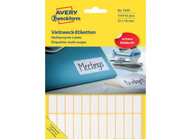 Etiket Avery 3320 32x10mm wit 1144 stuks