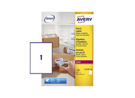 Etiket Avery L7167B-100 199.6x289.1mm blockout 100 stuks