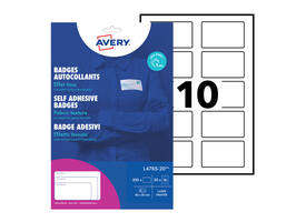 Naambadge etiket Avery L4785-20 80x50mm 200 stuks