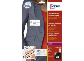 Naambadge etiket Avery L4786-20 80x50mm rood kader 200 stuks
