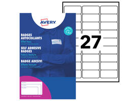 Naambadge etiket Avery L4784-20 63.5x29.6mm zk 540 stuks