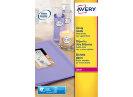 Etiket Avery L7767-40 210x297mm A4 hoogglans wit 40 stuks