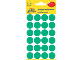 Etiket Avery 3006 rond 18mm groen 96 stuks