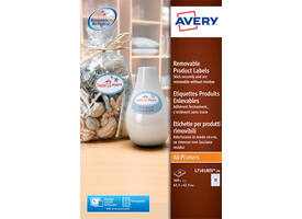 Etiket Avery L7101REV-20 63.5x42.3mm mat wit 360 stuks