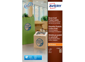 Etiket Avery L7106-20 60mm bruin 240 stuks