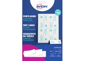 Tafelnaambord Avery L4795-20 180x60mm wit 20 stuks