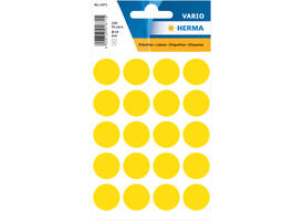 Etiket HERMA 1871 rond 19mm geel 100 stuks