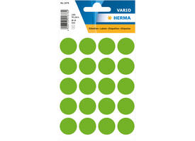 Etiket HERMA 1878 rond 19mm fluor groen 100 stuks