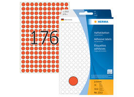 Etiket HERMA 2212 rond 8mm rood 5632 stuks