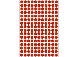 Etiket HERMA 2212 rond 8mm rood 5632 stuks