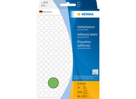Etiket HERMA 2215 rond 8mm groen 5632 stuks